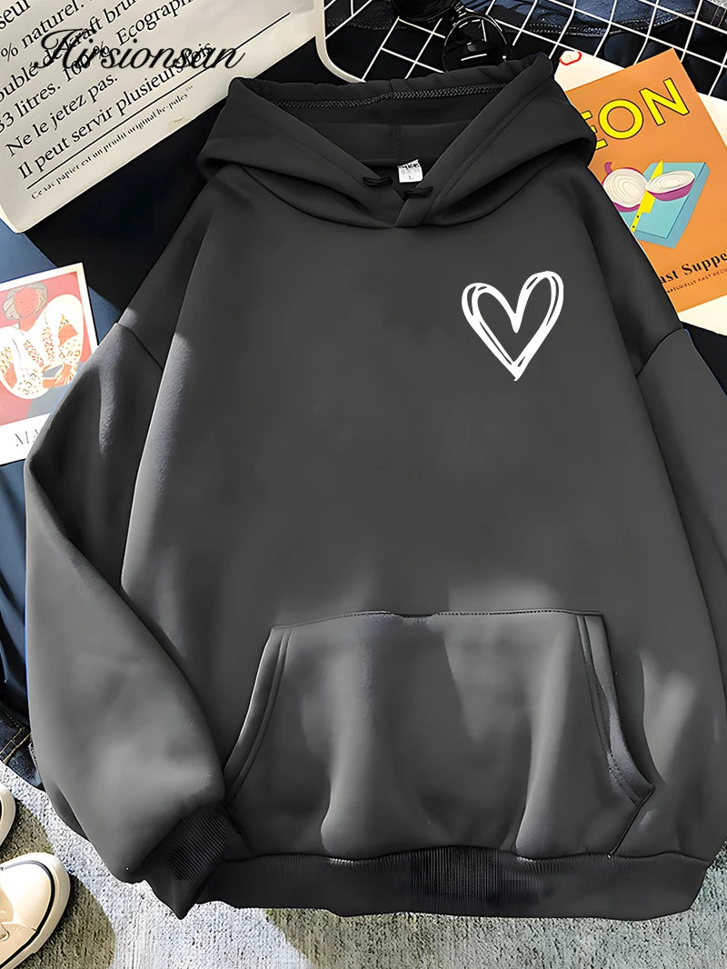 Oversized love heart logo hoodies