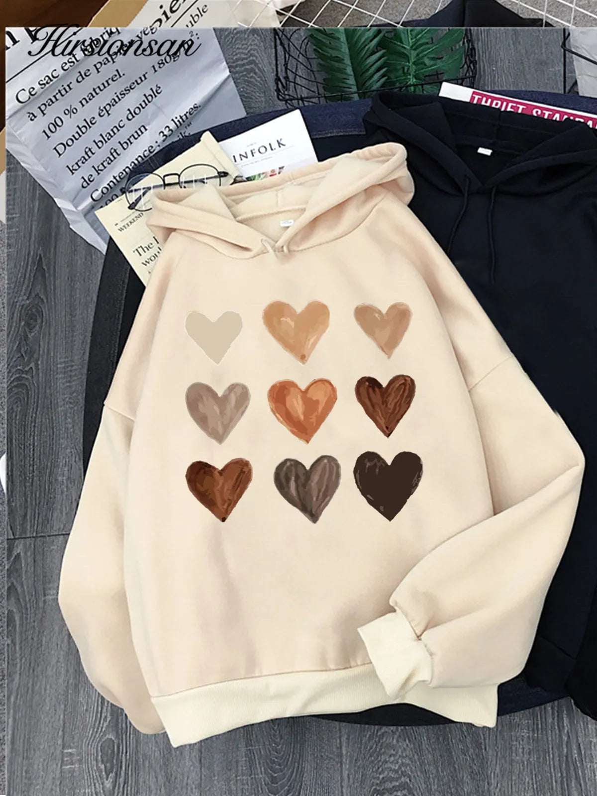 9 Heart Logo oversized hoodies