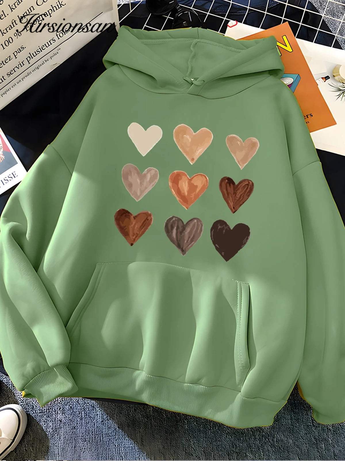 9 Heart Logo oversized hoodies