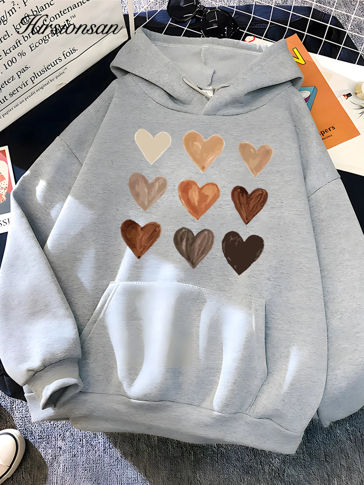 9 Heart Logo oversized hoodies