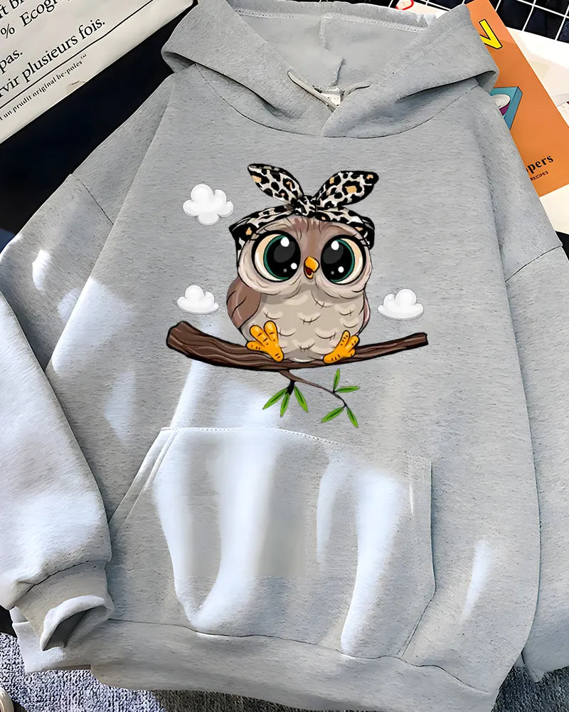 Oversized owl logo hoodie