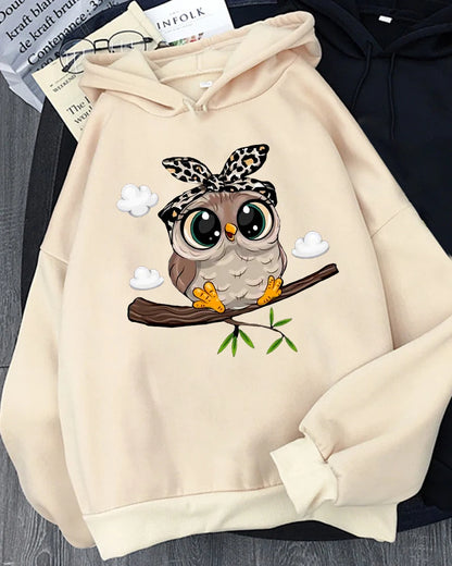 Oversized owl logo hoodie