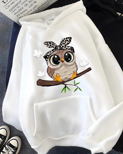 Oversized owl logo hoodie